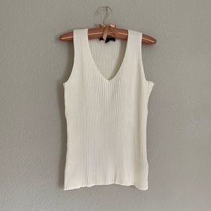 Brooks Brothers Cotton/Linen Ribbed Sleeveless Top